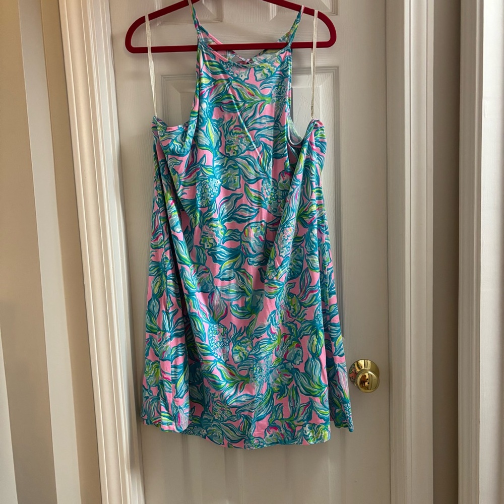 Lilly Pulitzer XL Vibrant Blue and Pink swing Dress